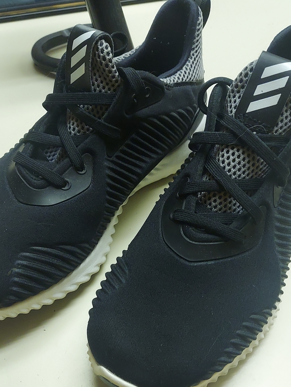 adidas Black and Gray Alpha Bounce Sneakers
